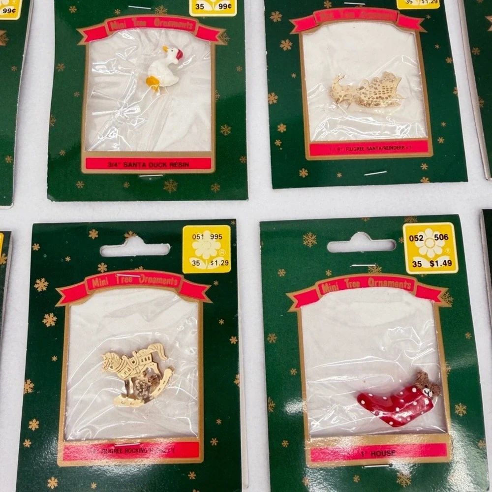 VTG Franks Miniatures Christmas Holiday Resin Wood Charms Crafting Set of 10